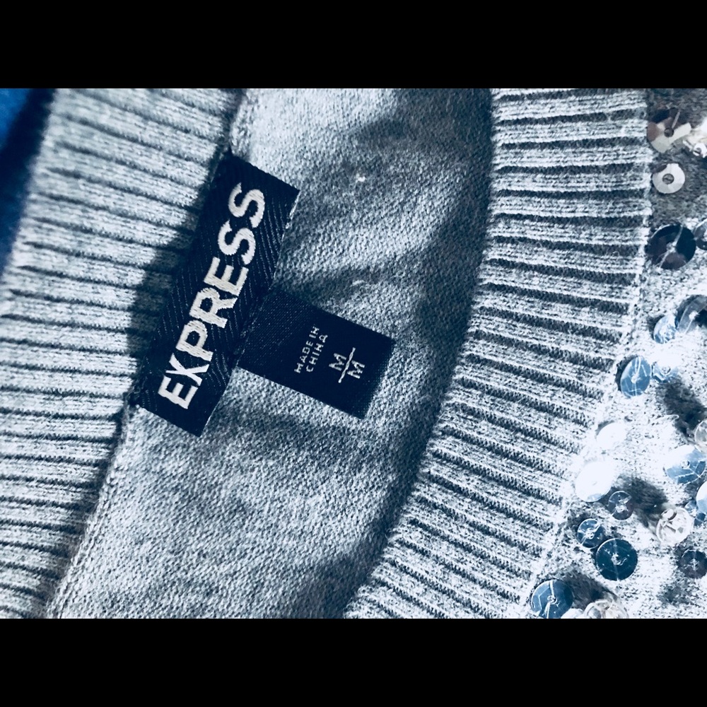Express Sequined Front Sweater - image 3